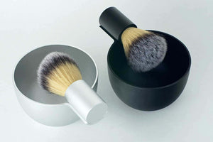 silver-and-black-brush-and-bowls