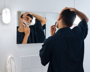 man-shaving-with-baclk-anglerazor-razor